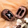 Engraved Walnut Wood Heart-Shaped Double Ring Box for Wedding/Anniversary Gifts Jewelry Organizer 5