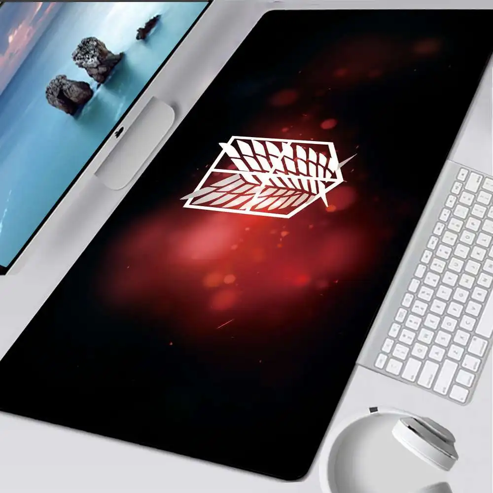 Anime Giapponese Attack On Titan Hd Printing Xxl Mouse Pad Accessorio Per Giocatori Hot Large Computer Lock Edge Keyboard Mat Dropshipping