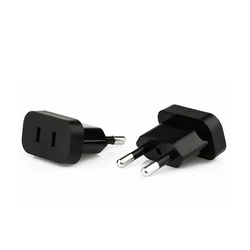 Universal Power Plug Adapter for Easy US to EU Conversion - Travel - Friendly Converter for European Outlets (Black)