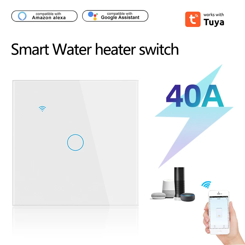 

Переключатель для водонагревателя Tuya с поддержкой Wi-Fi и Alexa Home, 40 А, 8000 Вт