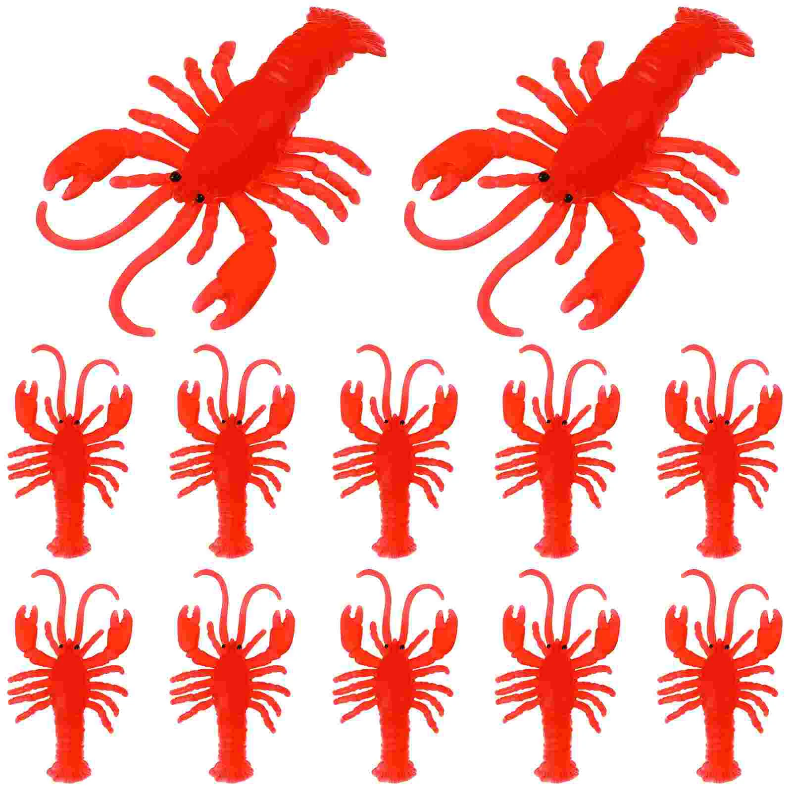 

12 Pcs Simulated Crayfish Lobster Toys Grabber Cartoon Sea Creature Models Crawfish Decorations