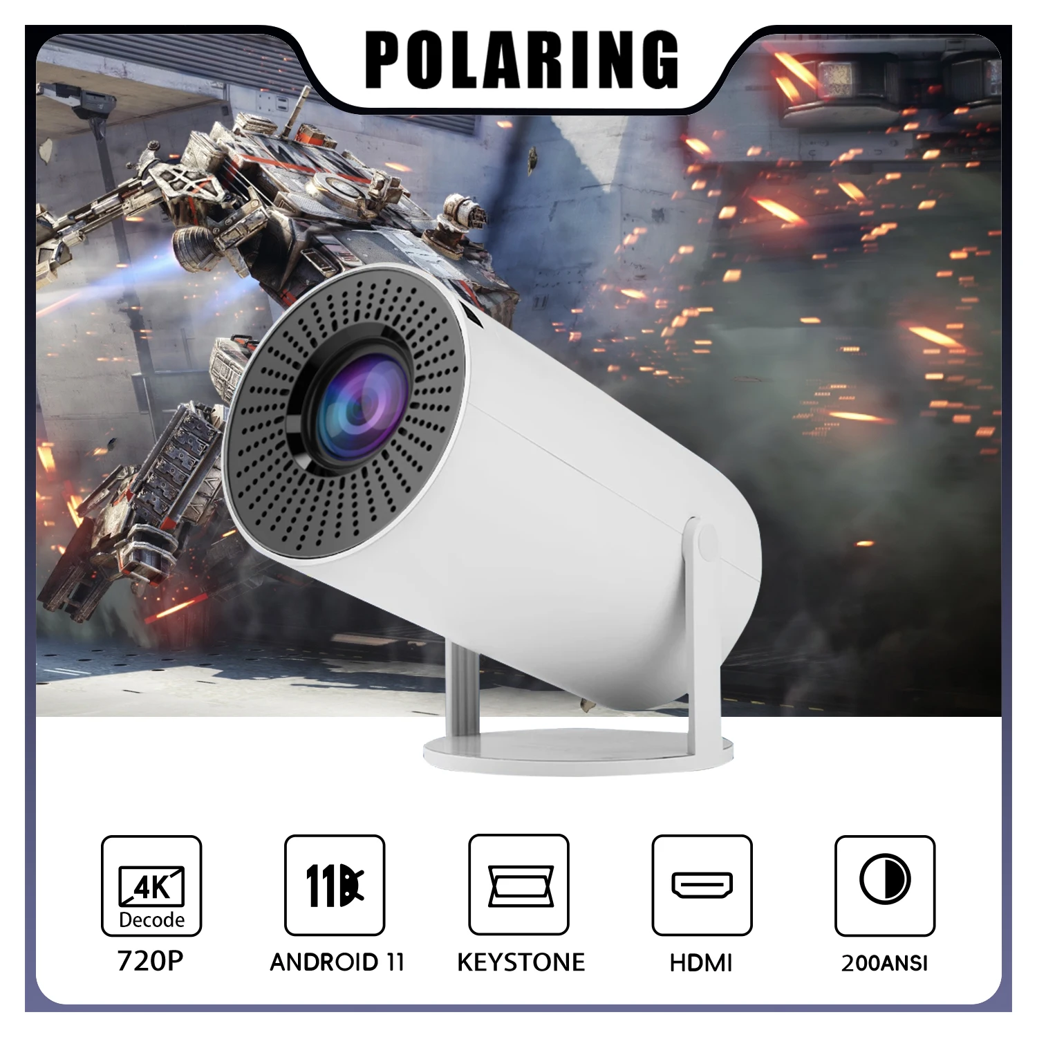 Polaring Y300 hy-upgrade Projector 720p Projetor 5G Wifi BT 200Ansi Cinema Home Keystone HDMI Proyector 1080P 4K  projector
