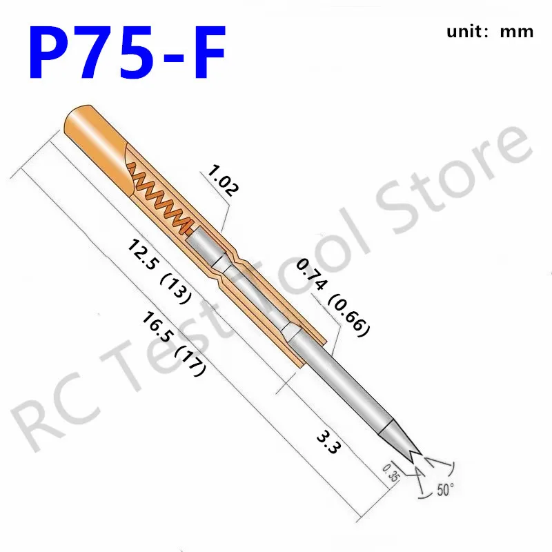 1,02 Stück p75 Serie Feder prüf sonde Pogo Pin Ø 1,5mm vernickelter Kopf Nadel kopf Ø mm P75-B1/a3/d3/e3/f/h3/lm3/t3 Platine – Detail 10