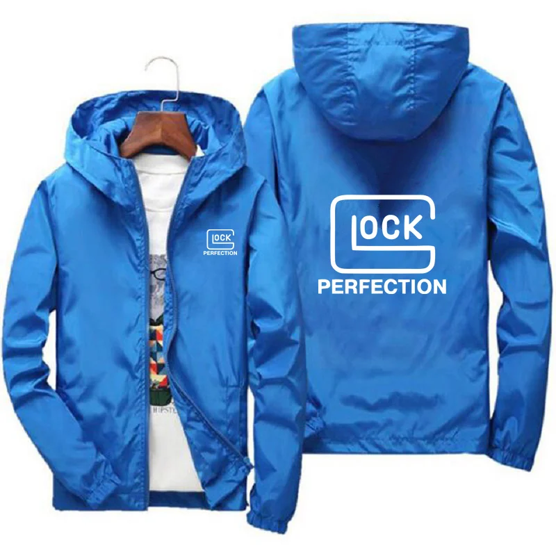 2024 Men's Spring and Autumn New Fashion Printed Jacket Windproof and Waterproof Hooded Shirt Rush Coat