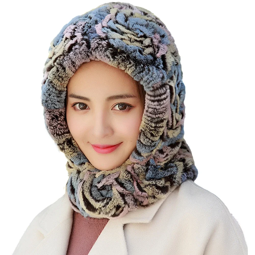 women-one-pieces-hats-and-scarf-real-rex-rabbit-fur-cap-winter-warm-neckerchiefs-handmade-fluffy-soft-3colors