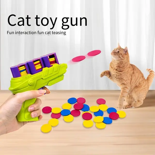 Funny Cat Toys Creative Turnip Gun Reusable Foam disc  Pet Hunting Interactive Toy Dog Cat Pet Supplies 2