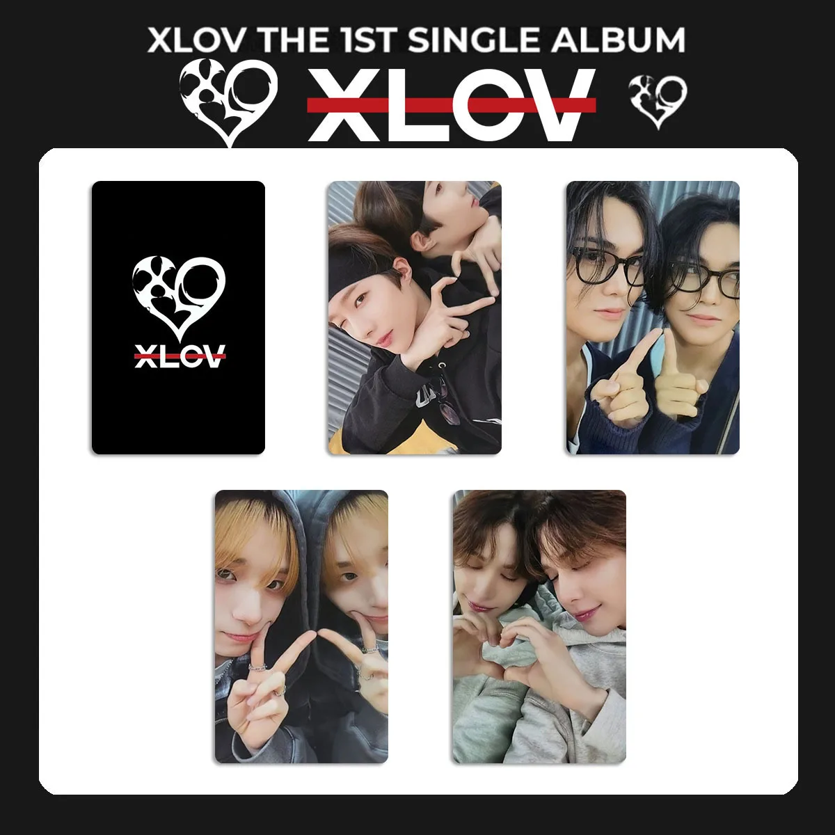 KPOP XLOV THE 1ST Single Album I'MMA BE 4Pcs/Set Glossy Photocard