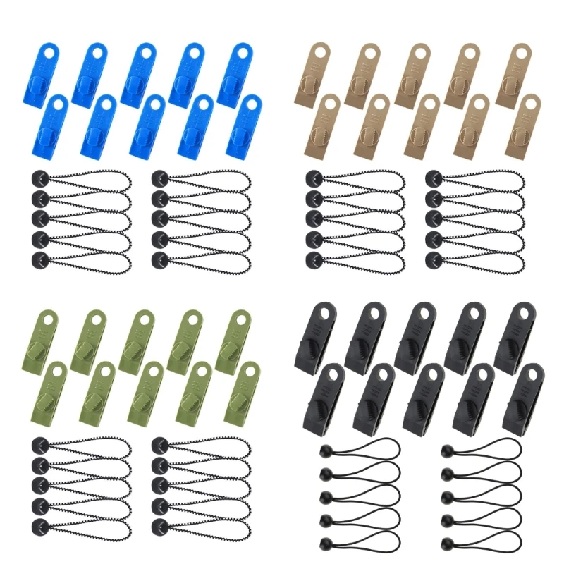 

10Pcs Tent Clip Heavy Duty Tarp Clips Wind-proof Awning Clamp for Outdoor Camping Caravans Canopies Car Boats Pool Cover Y1QE
