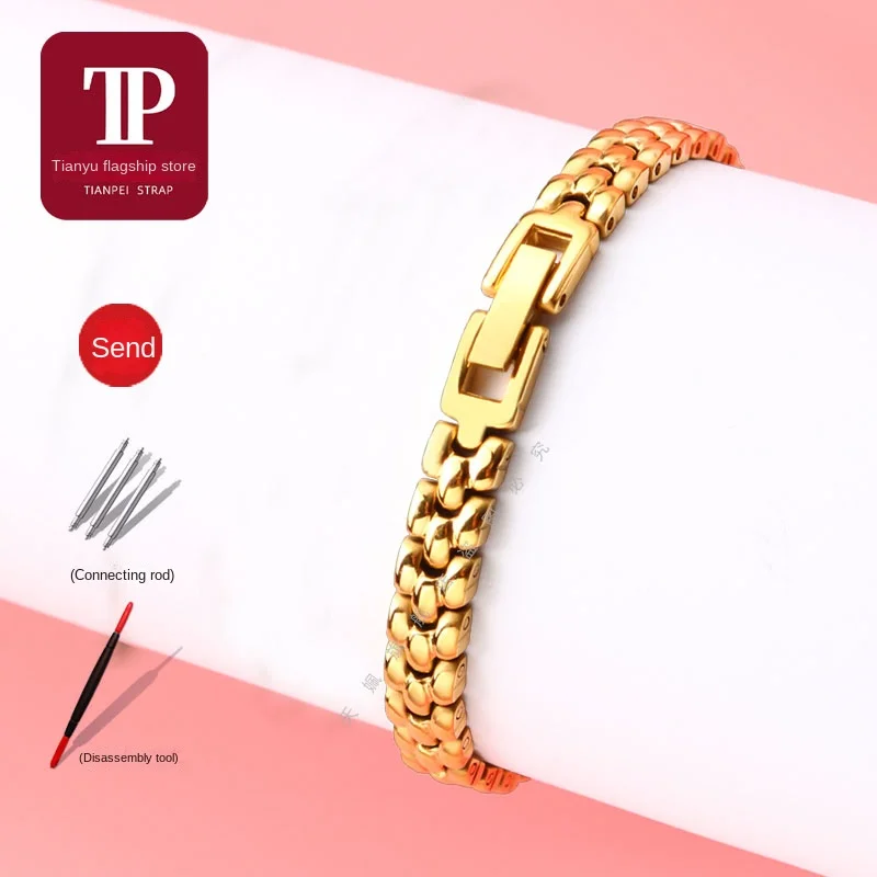 Elegant Rose Gold Mesh Stainless Steel Women's Watch Strap - Ultra-Thin Design
