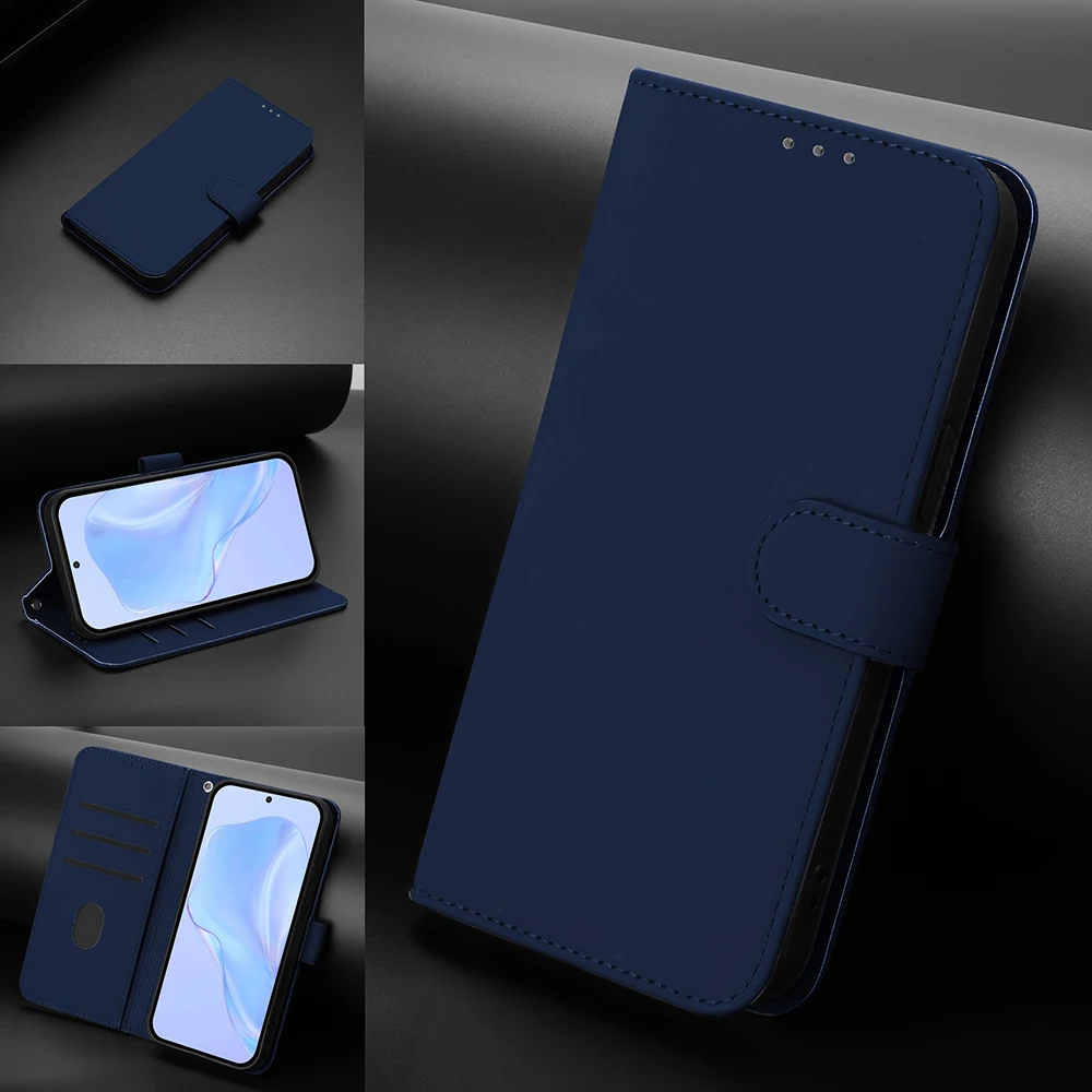 Leather Flip Wallet Phone Cover with Magnetic Closure