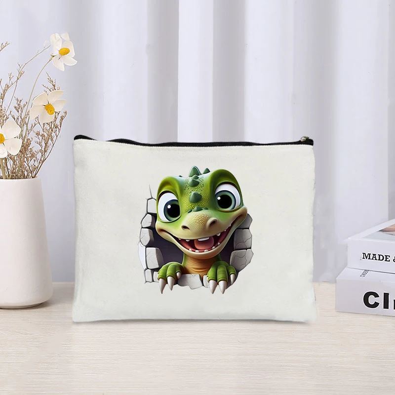 Cute Drago Pet Makeup Case Bambini Travel Necessità Dinosaur Pencil Box Baby Toilet Storage Bag Dinosaur Cosmetic Pouch Clutch
