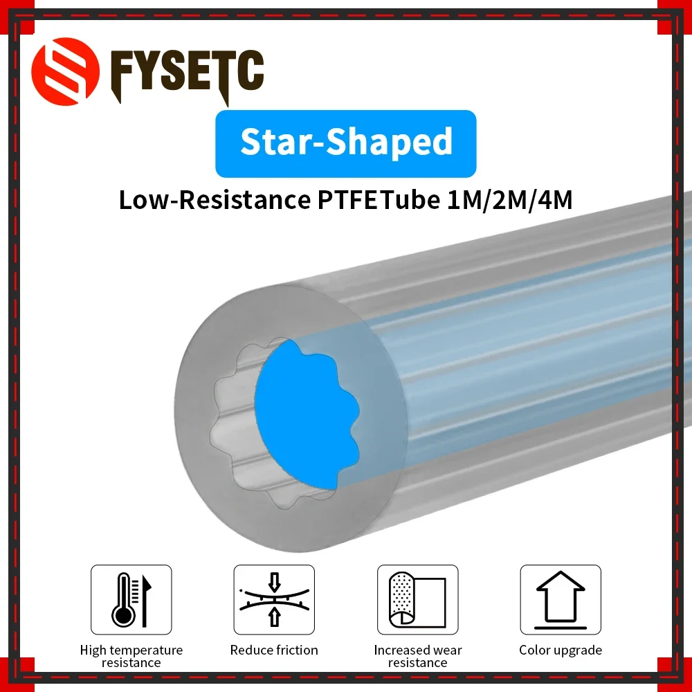 Low-Resistance PTFE Tube 1M/2M/4M High Temperature Resistance And Innovative Design For 3D Printer Parts