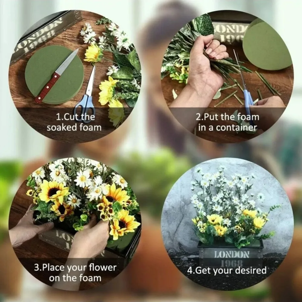 Floral Foam 10PCS Round Dry Blocks Artificial Flower Mud DIY