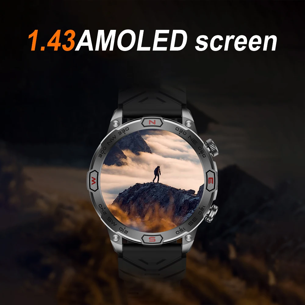 KC86 AMOLED  ũ Ʈġ, BT ȭ  ħ, ߿  ƮϽ  Ʈġ, 1.43 ġ, 450mAh