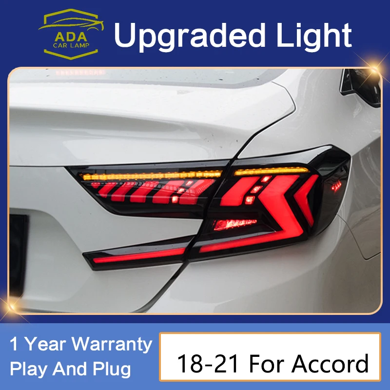 

For Honda Accord 10 2018-2021 Car LED Taillight Tail Light Rear Running Lamp + Brake + Reverse Light + Dynamic Turn Signal