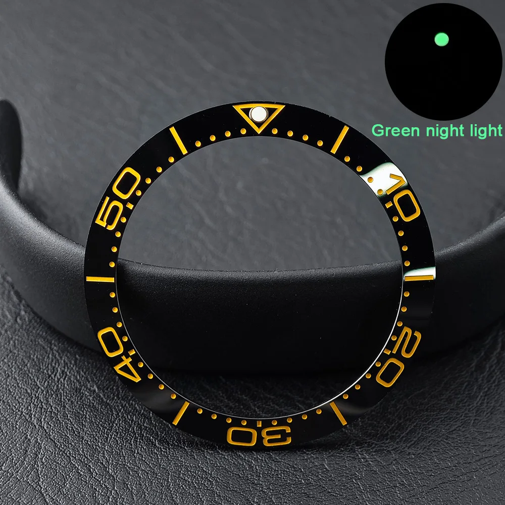 Men's Watch Replacement Bezel Insert with Tilted Ceramic and Carbon Fiber Texture
