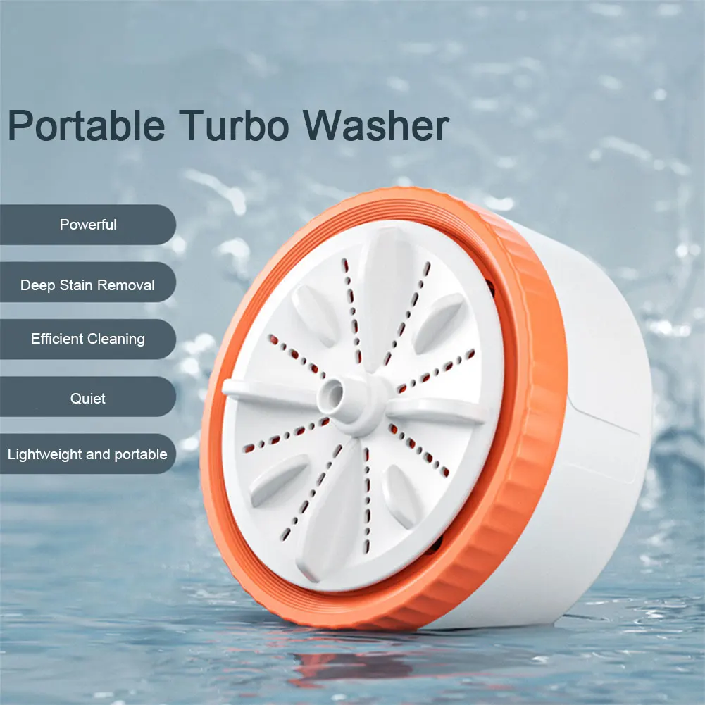 Automatic Clothes Washing Machine USB Rechargeable Compact Clothes Washer Space-Saving Portable for Travel Trip Apartment