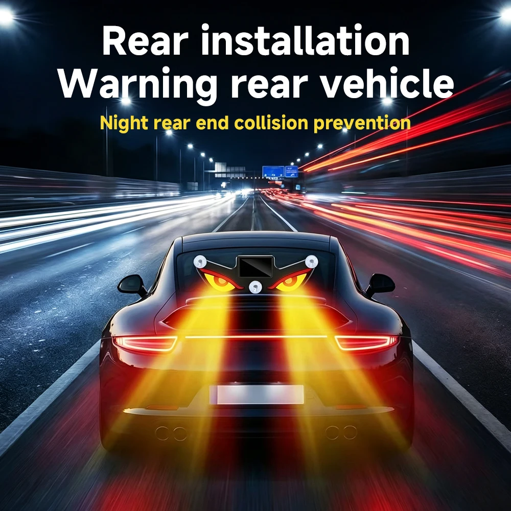Solar-Powered Devil Eye Warning Light for Vehicles - No Wiring Required