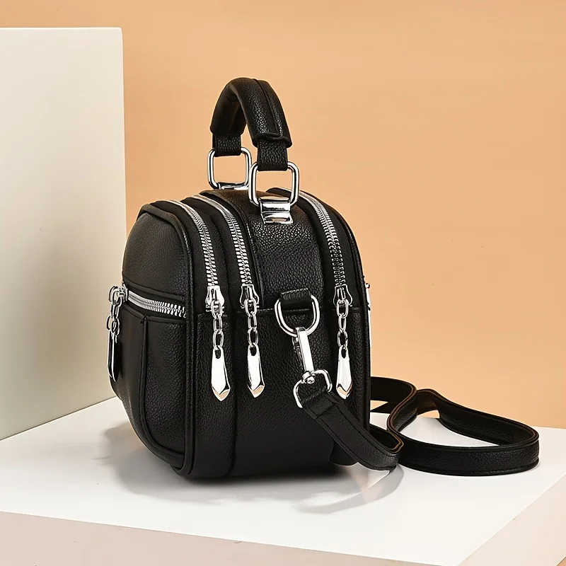 New Fashion Women's Crossbody Bag Multiple Pockets Small Round Buns Storage Wallet Shoulder Bag Daily Commuting