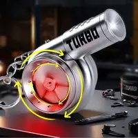 With Sound Turbo Key Chain Light Torch Car Keyring Turbocharging Pendant Plastic Spinning Simulation Turbo Christma Gifts 1