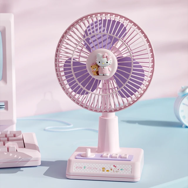 Sanrio Hello Kitty Kuromi Kawaii Toy Desk Desktop Small Portable Lovely Rechargeable Electric Fan Gifts For Kid - Animation Derivatives/peripheral Products - AliExpress