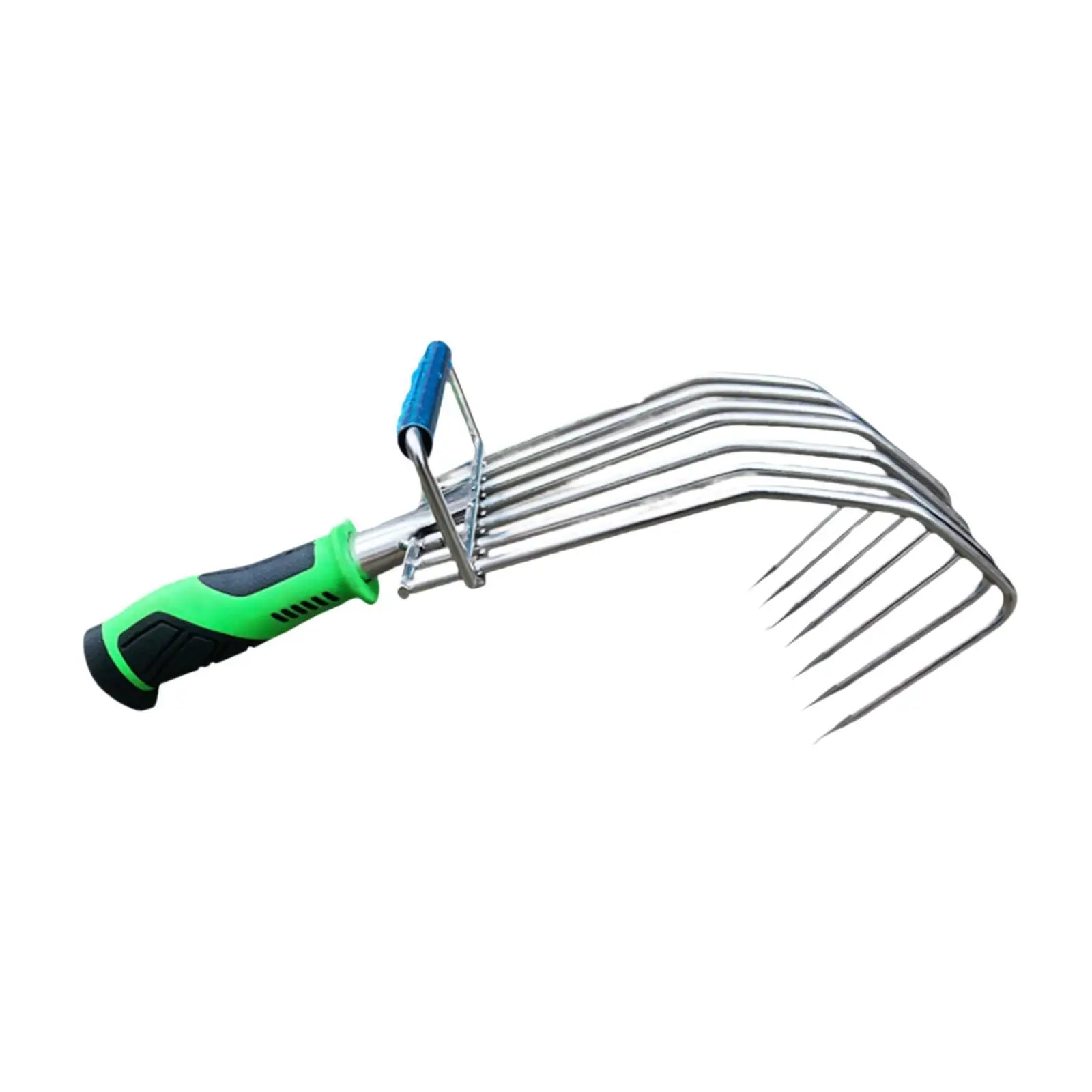 Hand Rake Weeding Lightweight Small Garden Hand Rake Loosening Soil Rubber Handle Digging for Patio Backyard Lawn Yard Work