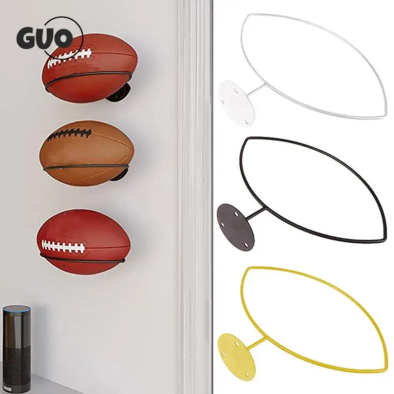 Estante de hierro montado en la pared para sala de estar y dormitorio, soporte de exhibición de pelota de Rugby, estante de almacenamiento de baloncesto y fútbol, ahorro de espacio
