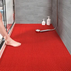 Atmospheric Anti - Slip Bathroom Mat Set - Home & Hotel Shower and Toilet Accessories - 100cm x120cm (Red)