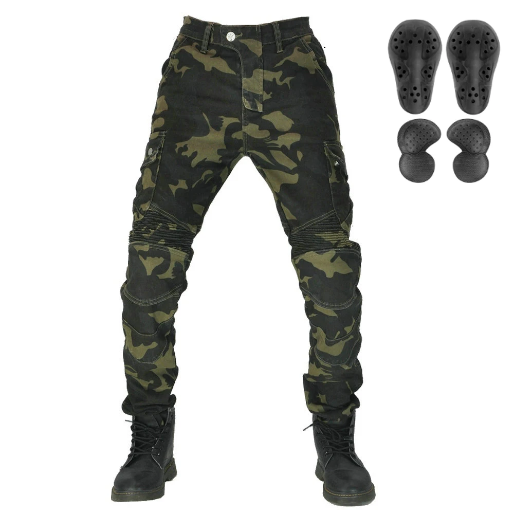 야외 오토바이 라이딩 진 캐주얼 다용도 라이딩 팬츠 오토바이 스트레치 안티폴 멀티 포켓 디자인