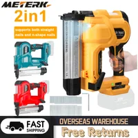 Cordless Electric Nail Gun Straight/N-shape Nails Pure Copper Motor Woodworking Universal DIY Nailing Machine For Makita Battery 1