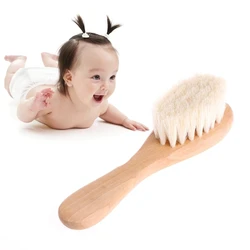 Baby Natural Wooden Boys Girls Soft Wool H Brush for Head Comb Infant for Head Massager Portable Bath Brush Comb For Kid