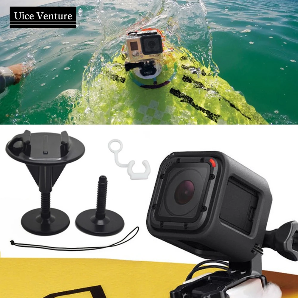 Surfboard Fixed Bracket Surf Surfing Kit Bodyboard Tether Locking Plug For Gopro Hero 8 9 10 Xiaomi YI SJ5000 Surfboard Accessory