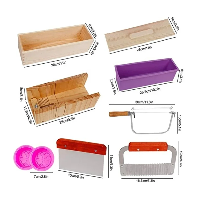 Wooden Soap Cutter Cutting Tools Also for Cake Candle Chocolate Food Cutting Loaf Cutter Mold Soap silicone mold Slicer silicone soap molds