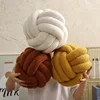 Hand Woven Knotted Ball Pillow Lamb Wool Roll Pillow Sofa Pillow Living Room Round Ball Cushion Headboard Backrest 3