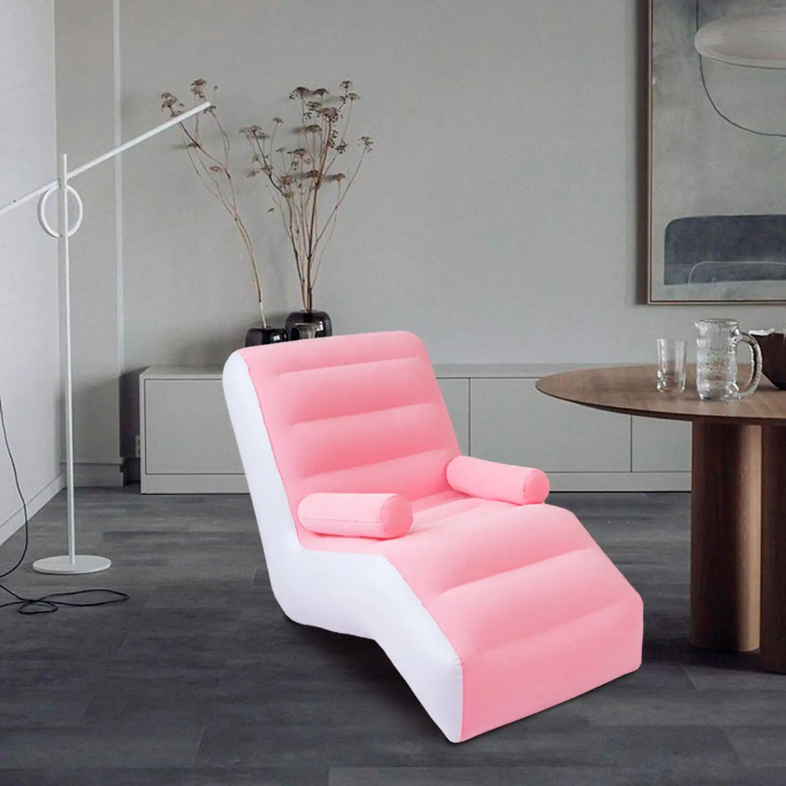 Folding Lazy Sofa with Armrests PVC Soft Folds Compactly Inflatable Sofa for Garden Leisure Gaming Lunch Break Indoor Outdoor