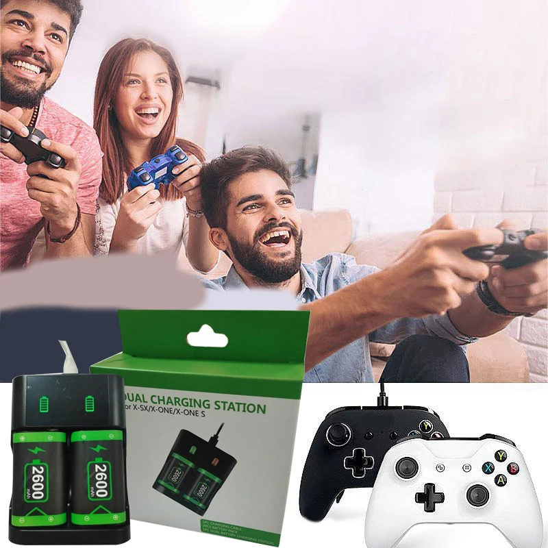 Caricabatterie 2X2600 Mah Per Controller Xbox Batteria Ricaricabile Gamepad Batteria Per Controller Xbox One/One S/One X/One