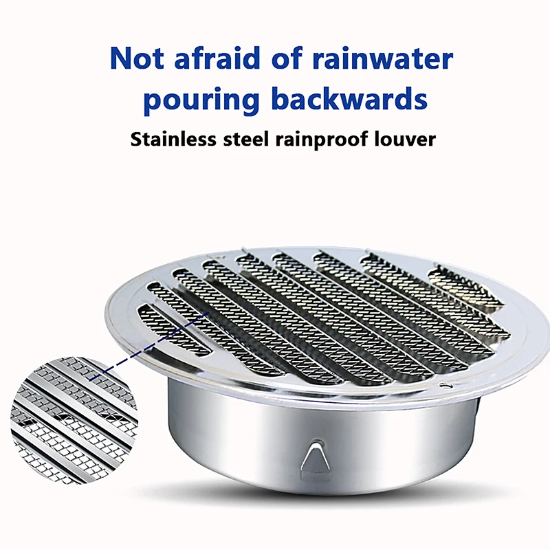 Round 201 Stainless Steel Air Vent Grille Insect Protection 70/80/100/120/150MM Home Exterior Wall Ducting Ventilation Tool