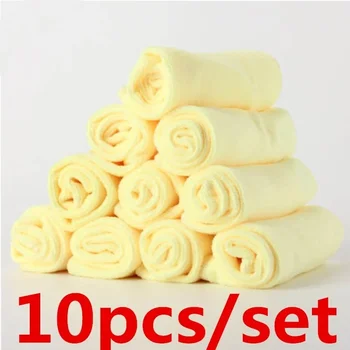 New 10Pcs/set Microfiber Kitchen Wash Auto Car Home Dry Polishing Cloth Cleaning Towel Kitchen Towels Cleaning Cloth 2023