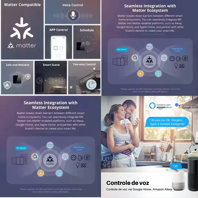 التحكم عن بعد بواسطة Matter Ewelink Google Home Siri Alexa