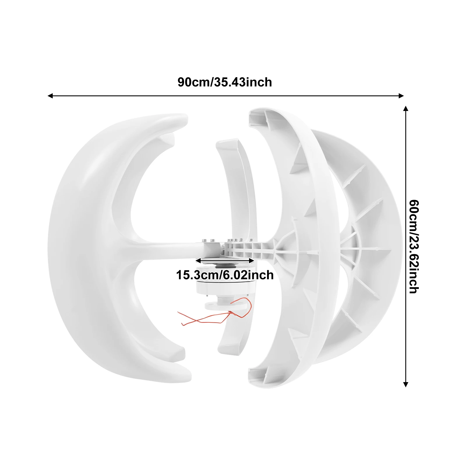 600W 24V/12V Vertical Axis Wind Turbine Generator Lantern with Controller Waterproof Windmill Off Grid System