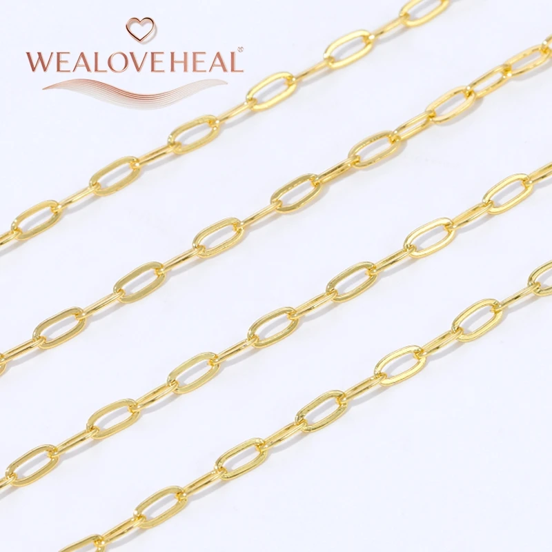 Länge 50 cm, Breite 2,5 mm, 18 Karat vergoldet, verstellbare Karabinerverschlussketten, hochwertiges DIY-Schmuck-Halsketten-Kettenherstellungszubehör – Detail 20