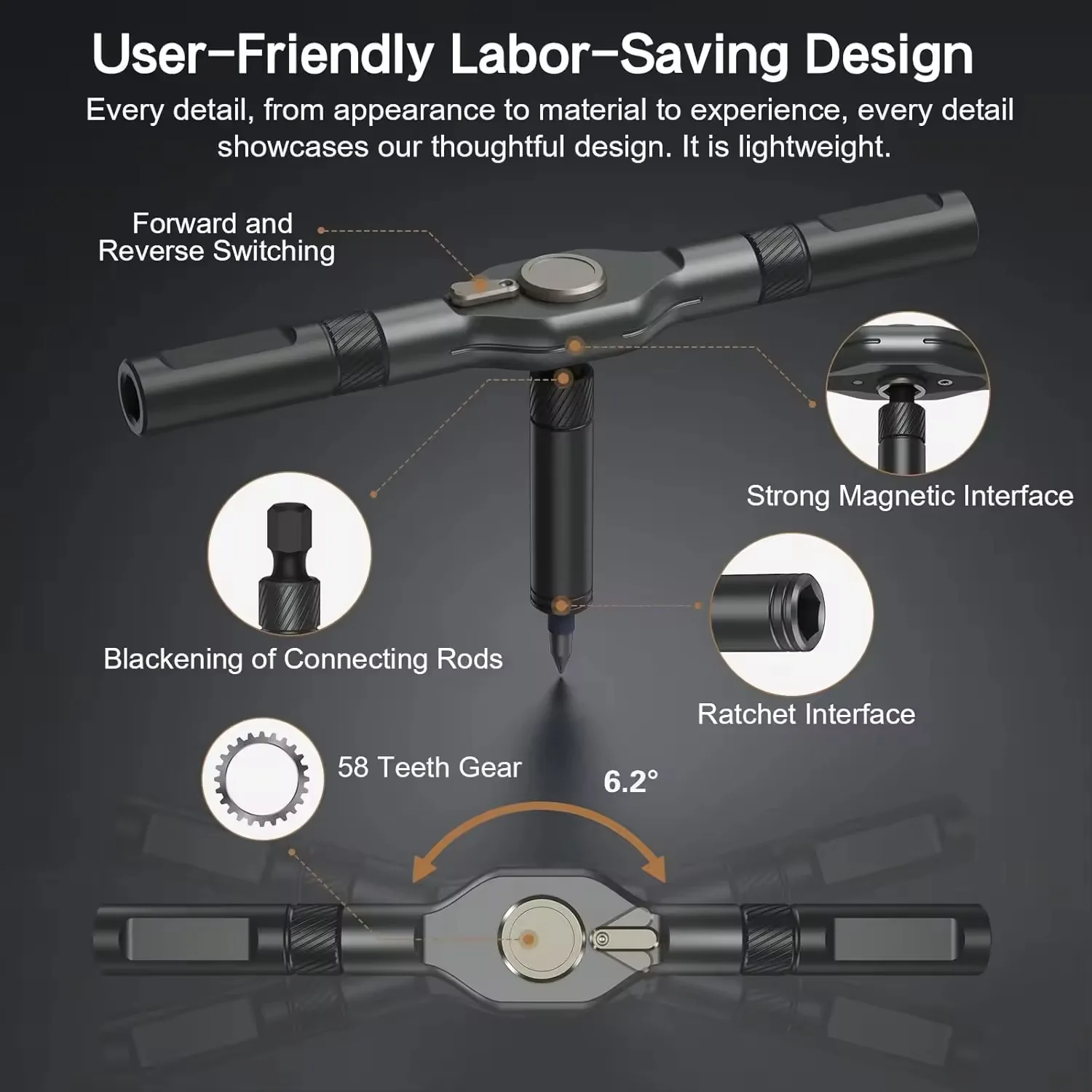 42 in 1 Magnetic Screwdriver Set DIY Ratchet Screwdriver Set Multi Bit Drive Set with Detachable Ratchet Handle for Compute