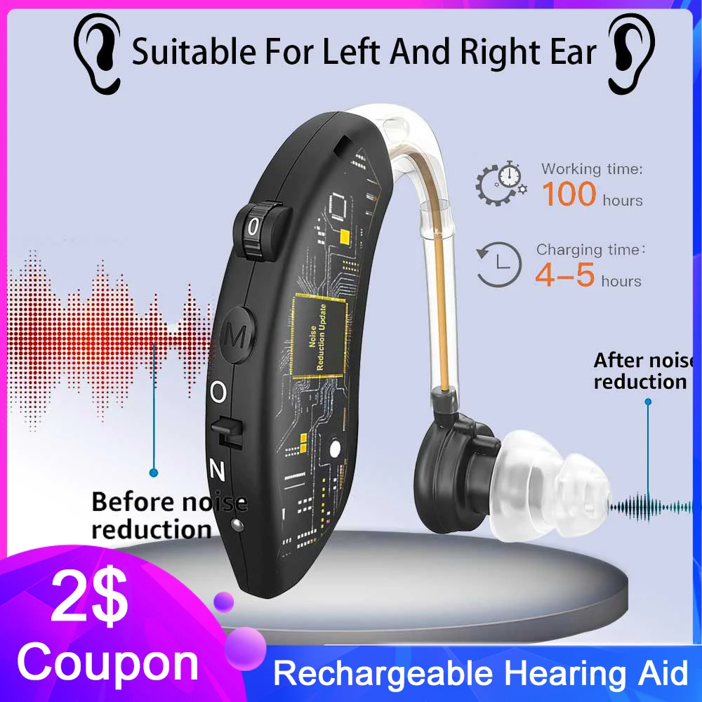 Bluetooth Hearing Aid Amplifiers USB Charge Hearing Aids Audifonos Sound Devices Volume Control Adjustable Tone Loss Ompensation