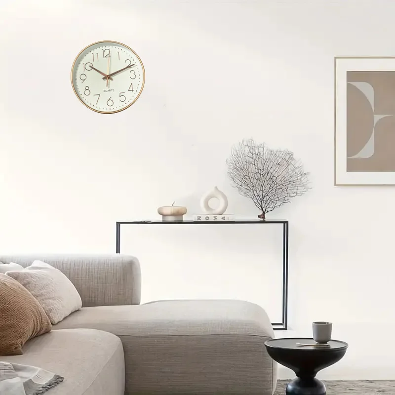 Easy To Read Digital Wall Clock Non-punching Silent Non-ticking Wall Clock for Kitchen Bedroom Children's Study Bathroom