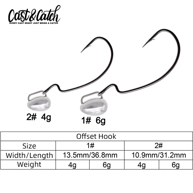 캐스트 & 캐치 5Pcs 무료 드롭 리그 후크 낚시 미끼 리드 후크 소프트 웜 소프트 미끼 무료 스윙베이스 방지 교수형 후크