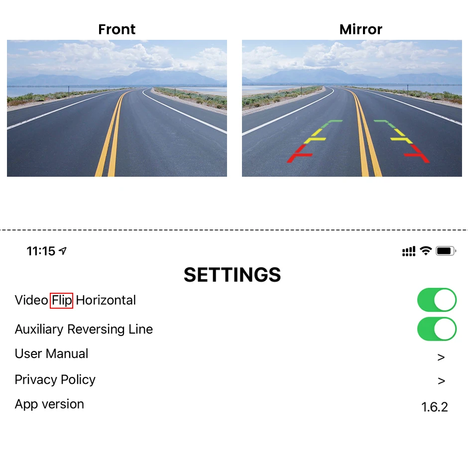 Greenyi hd 720p 170 ° fisheye universelle drahtlose 5g wifi Auto DVR-Recorder Rückansicht Rückfahr kamera für iPhone und Android-Handy – Detail 10