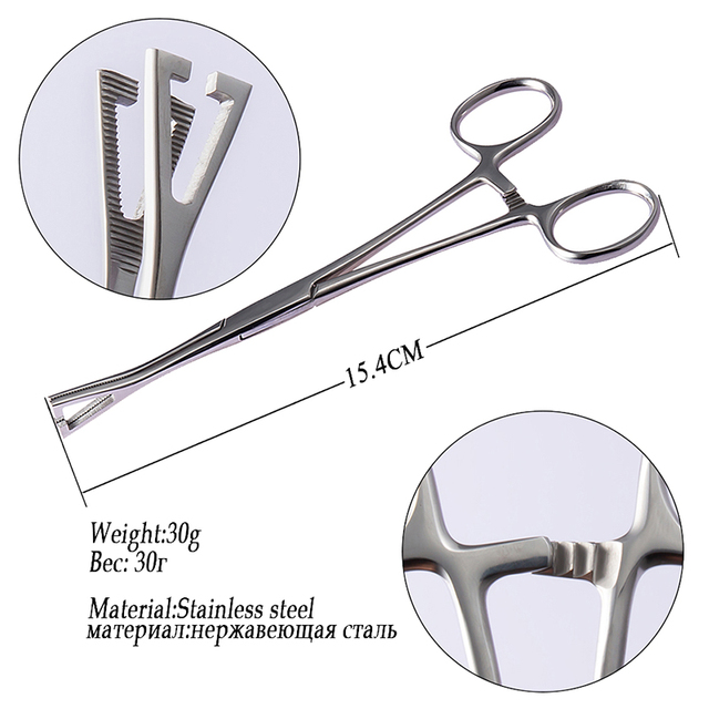 Sterile Surgical Steel Dermal Anchor Holding Tool Plier Tweezer Clamp Professional Disc Forcep Body Piercing Equipment 3-5mm