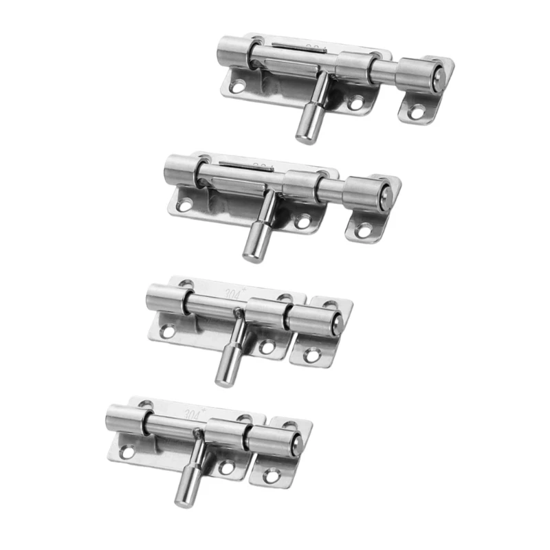 Pack of 4 Steel Slide Latches with Padlock Hole Uprgades for Gate & Door