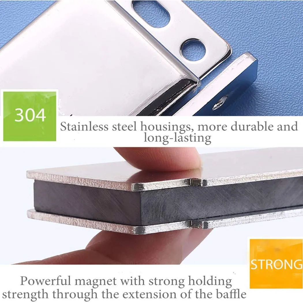 Magnetic Door Closer Stainless Steel Cupboard Cabinet Magnet Door Stop Catches Latches Metal Furniture Hardware magnetic cabinet catches door closer door catches magnetic cabinet latches cabinet door latch door stops cabinet door stop