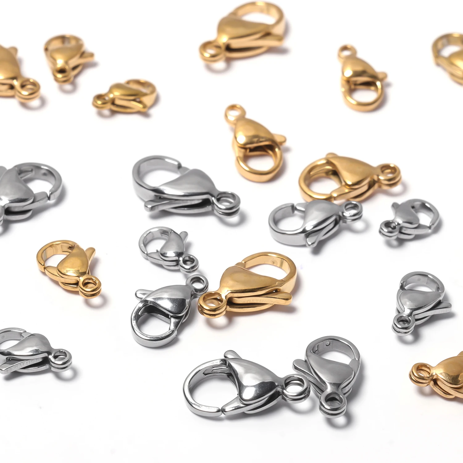 100pcs 20pcs 9-15mm Stainless Steel Lobster Clasps for Bracelet Necklace  Gold Color Chain Claw Connectors DIY Jewelry Making - AliExpress